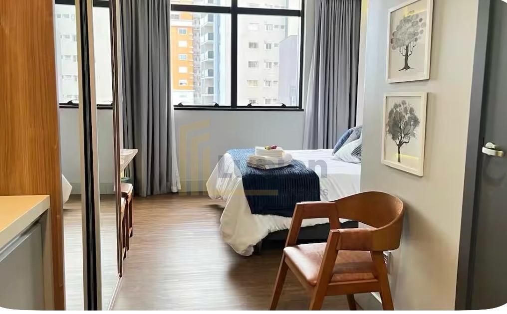 Apartamento studio mobiliado, andar alto, linda vista, à venda...
