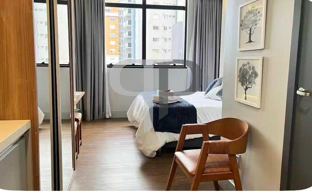 Apartamento studio mobiliado, andar alto, linda vista, à venda...