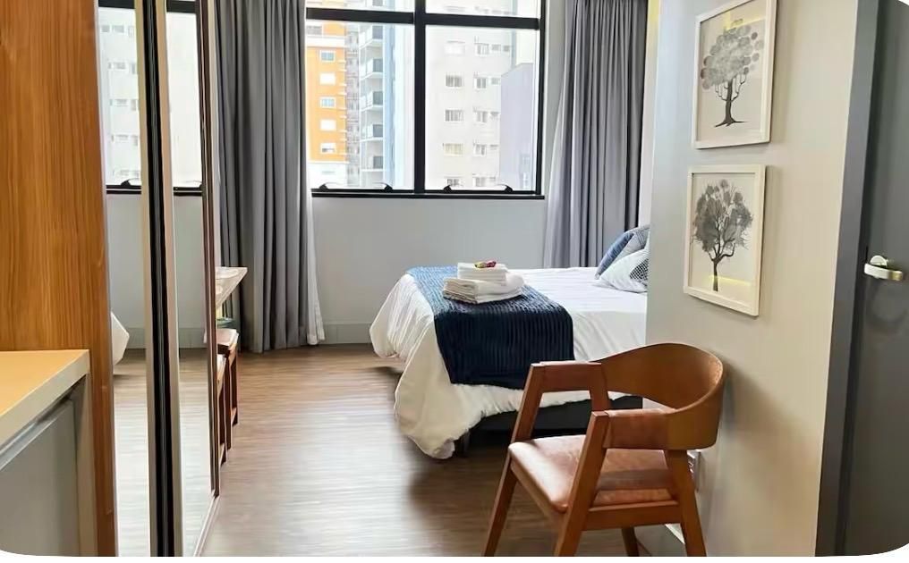 Apartamento studio mobiliado, andar alto, linda vista, à venda...