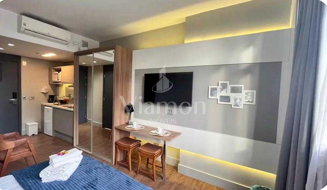 Apartamento studio mobiliado, andar alto, linda vista, à venda...