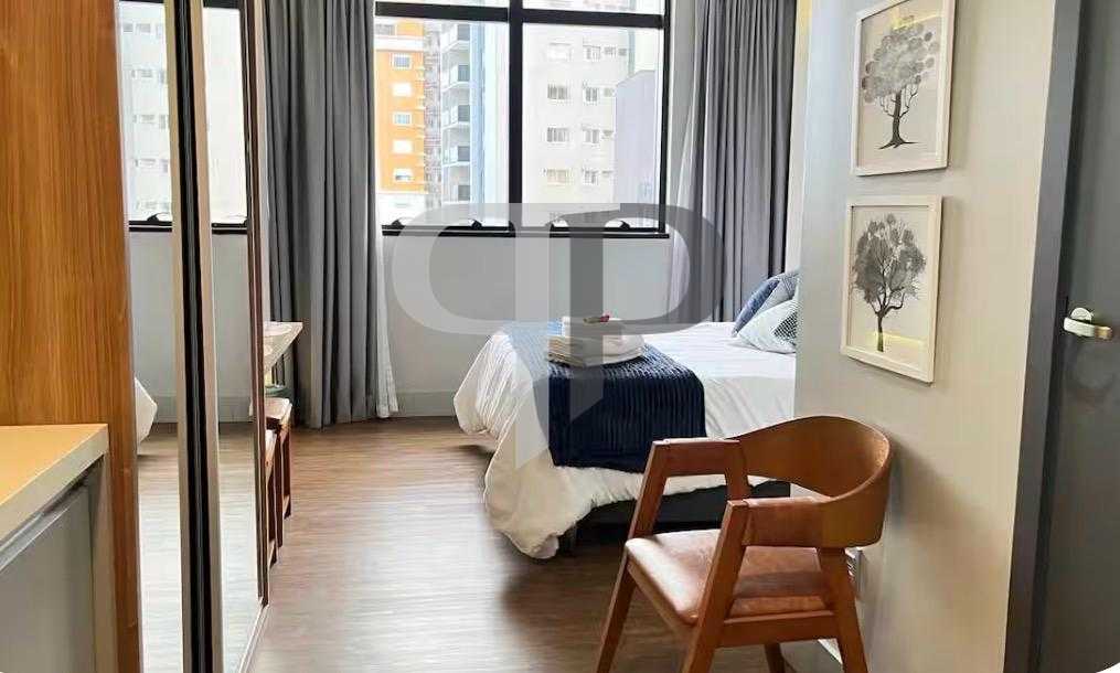 Apartamento studio mobiliado, andar alto, linda vista, à venda...