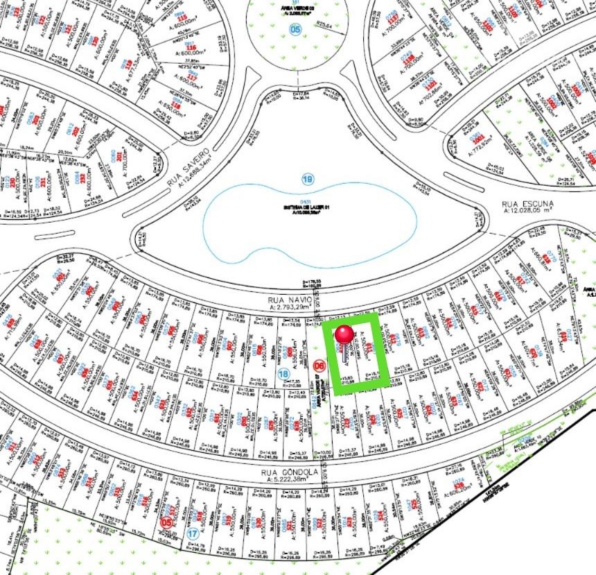 Terreno de esquina, com área de 500m2 no Condomínio Royal Boulevard, Fase I