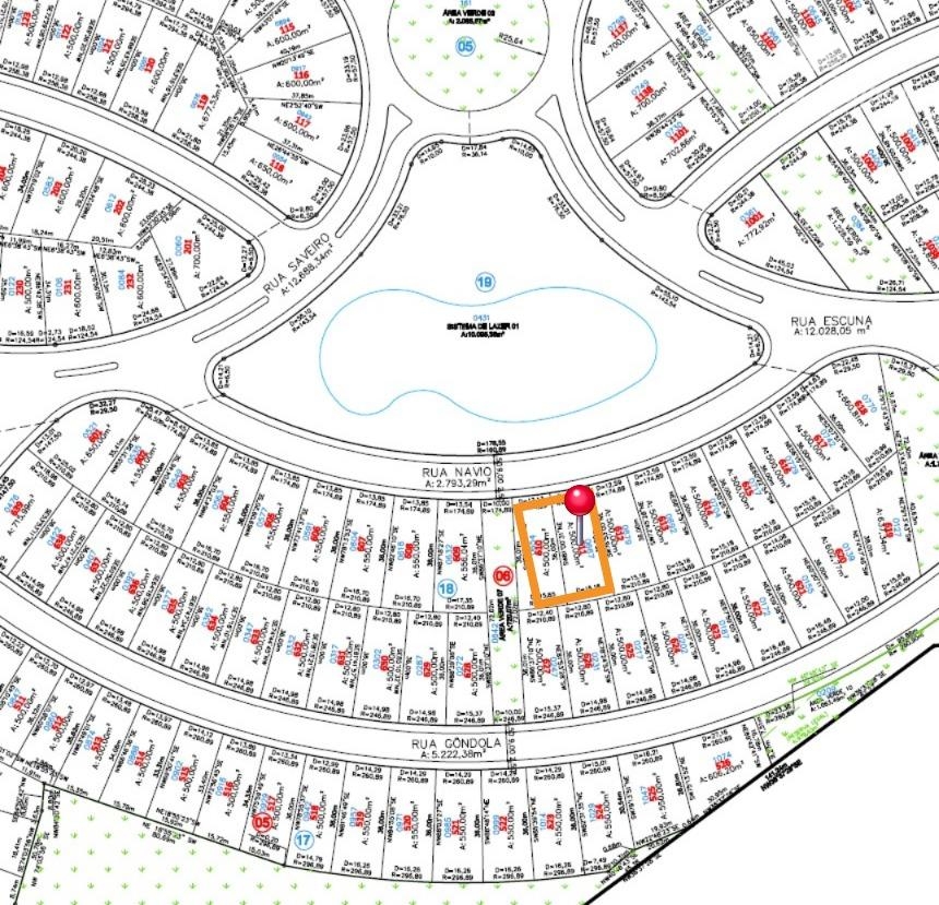 Terreno subesquina, com área de 500m2 no Condomínio Royal Boulevard, Fase I