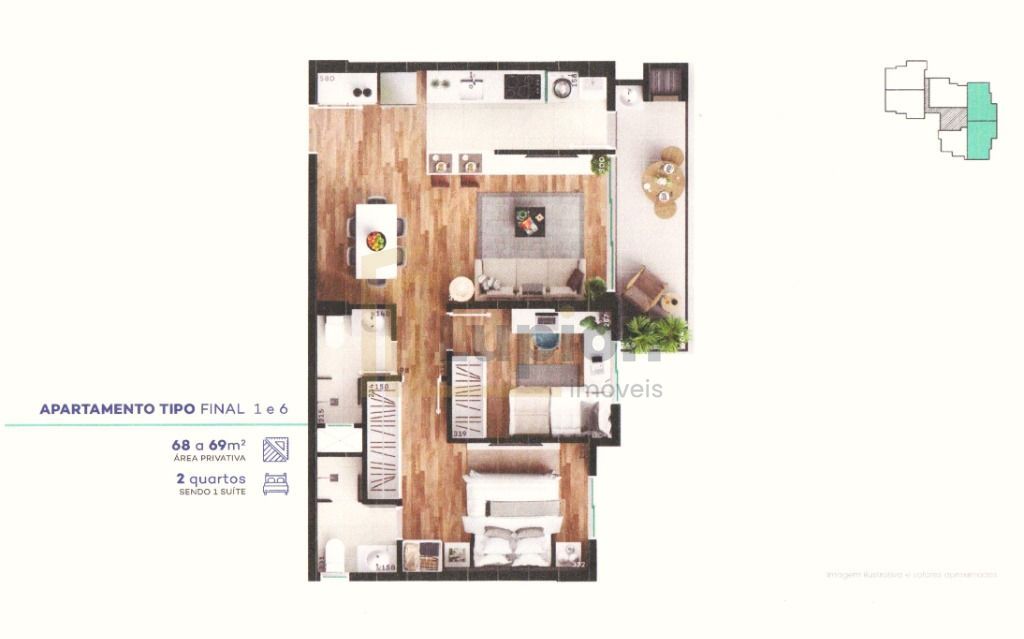 Apartamento 2 dormitórios à venda, 69,24 m  privativos, MERCÊS...