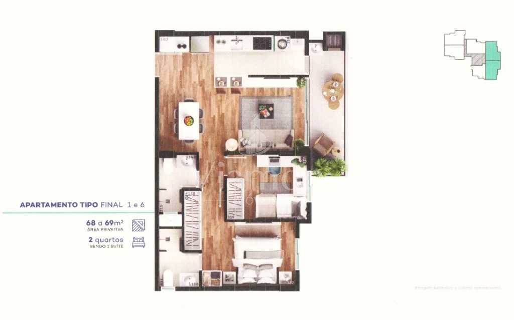 Apartamentos com 1 e 2 quartos à venda, bairro MERCÊS - CURITI...