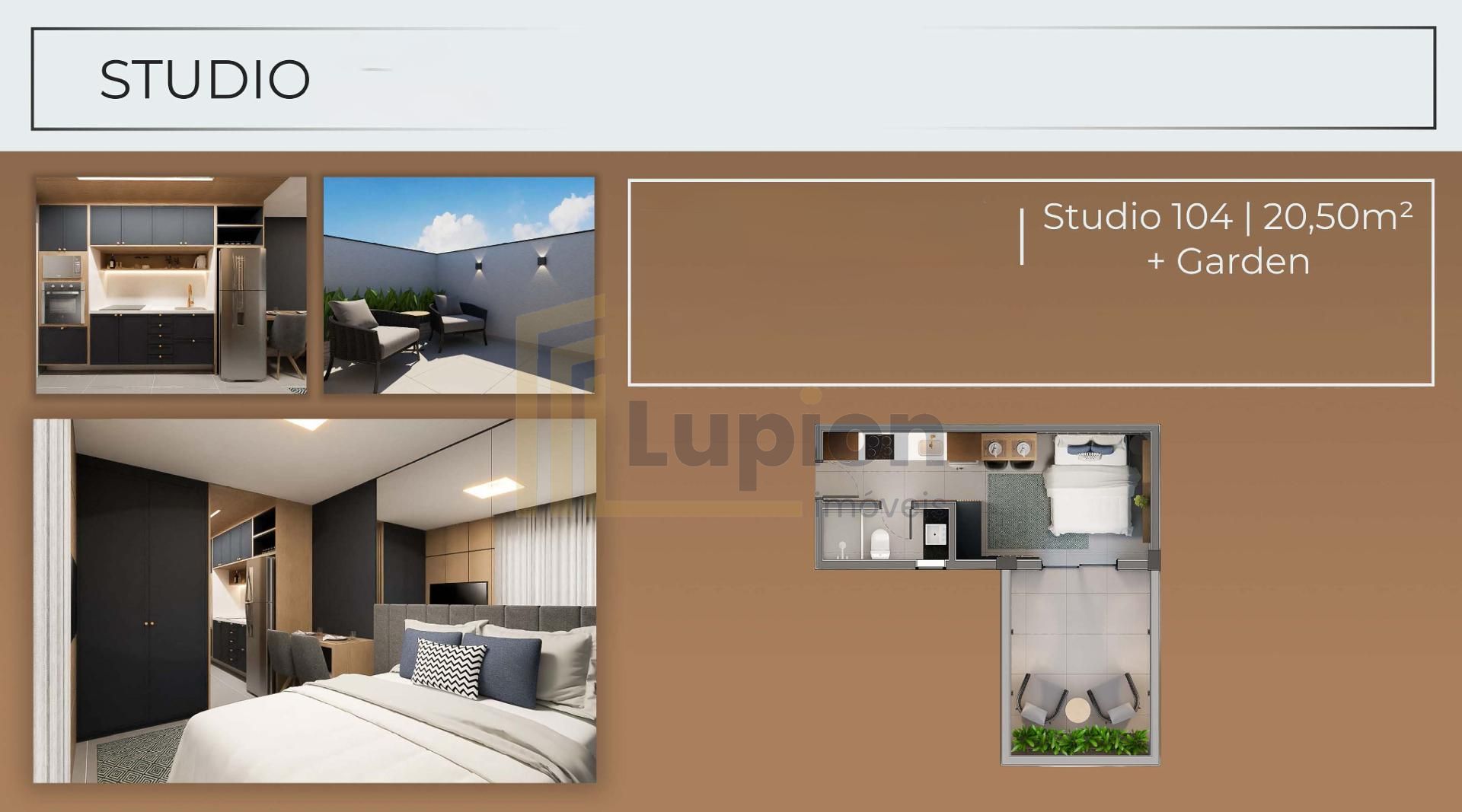 Garden no SANTI Mercês  Studio com Entrega Imediata, Curitiba.