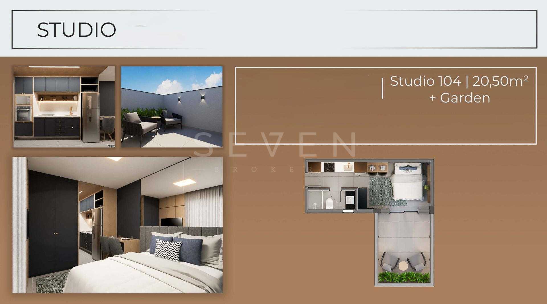 Garden no SANTI Mercês  Studio com Entrega Imediata, Curitiba.