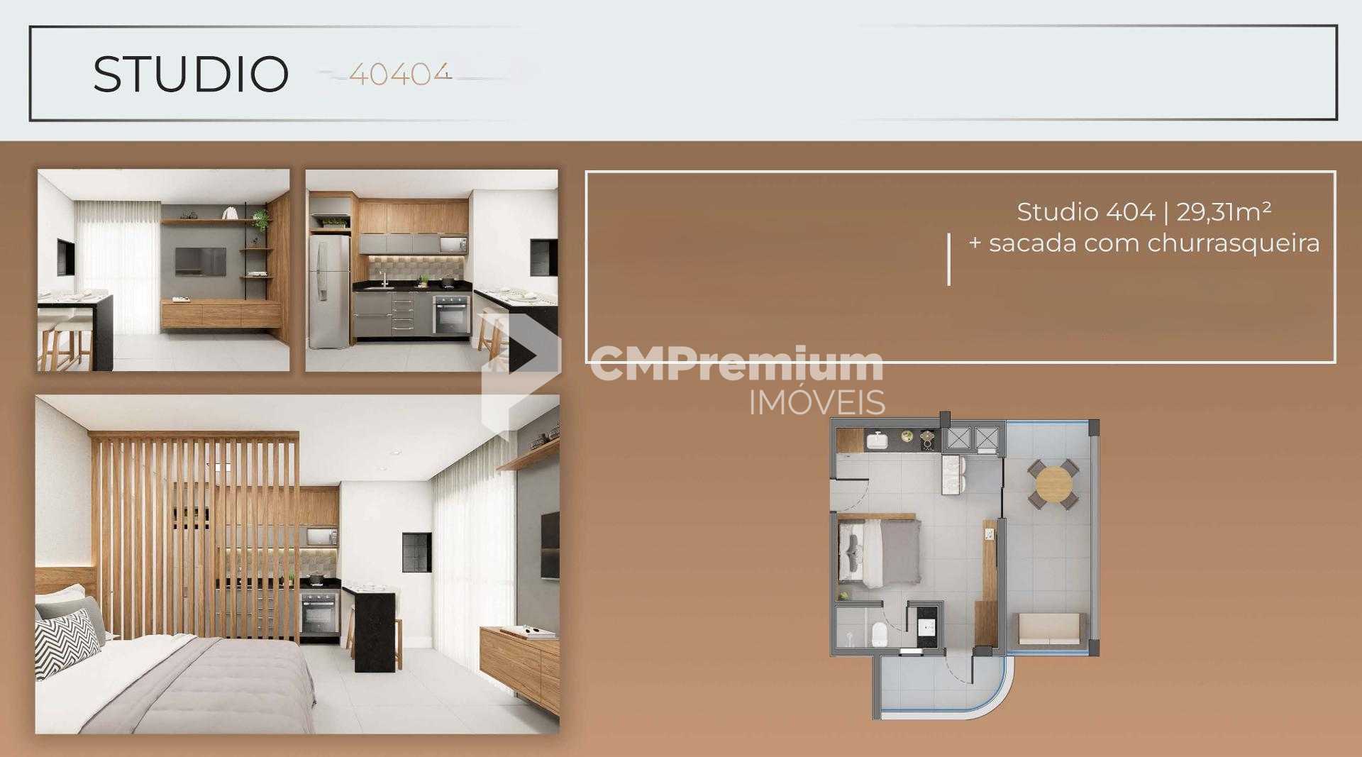 Studio com Sacada no SANTI Mercês com sacada por R  394.900,00...