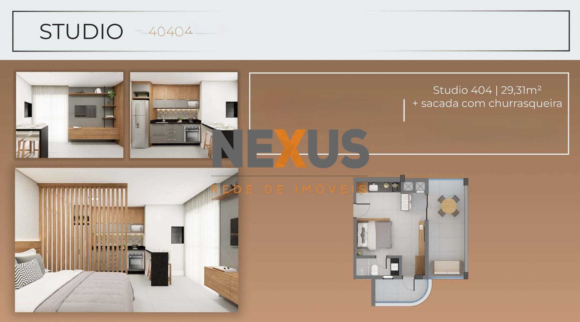 Studio com Sacada no SANTI Mercês com sacada por R  394.900,00...