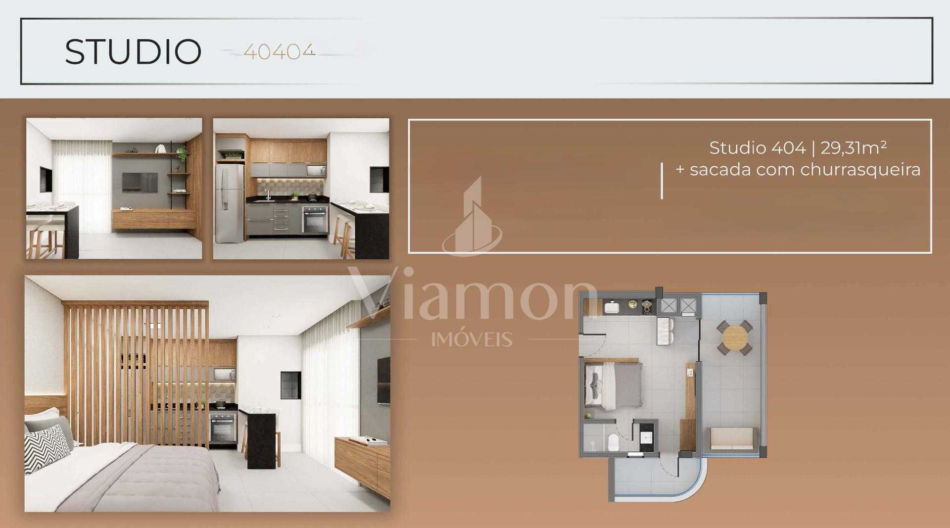 Studio com Sacada no SANTI Mercês com sacada por R  394.900,00...