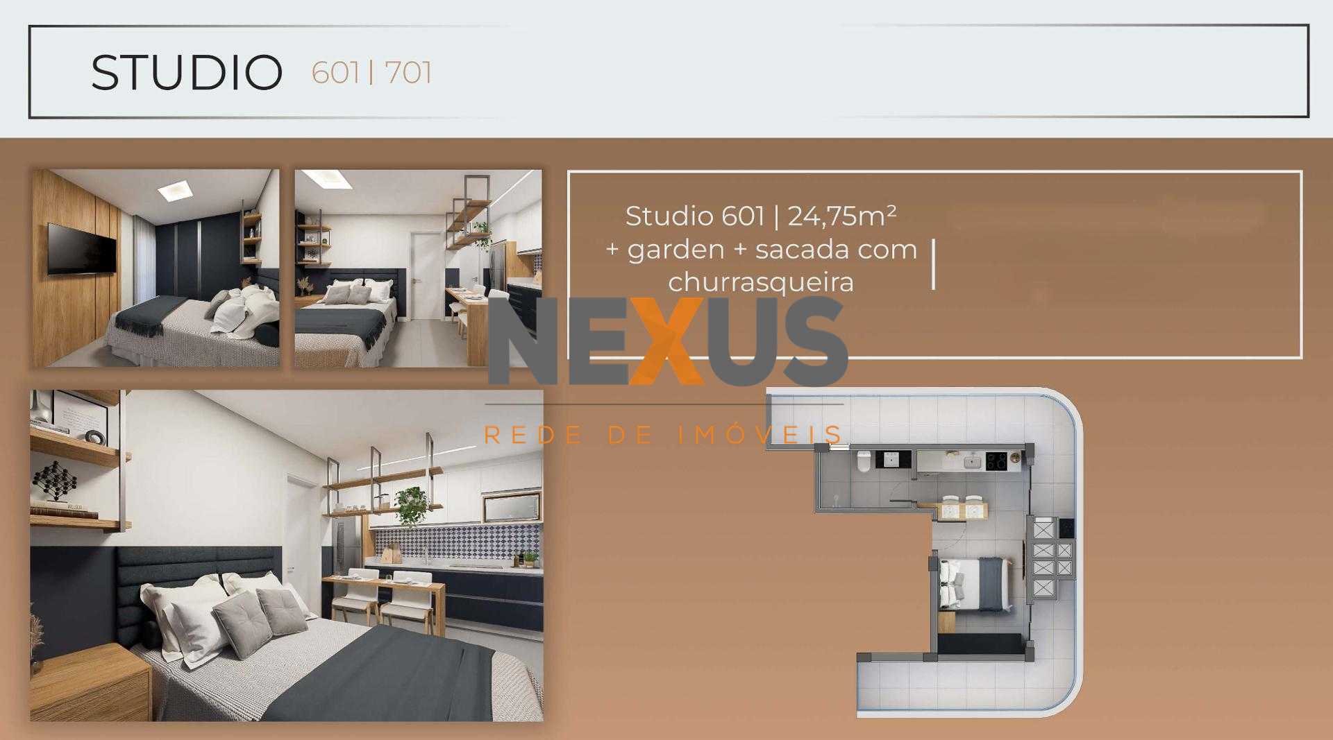 Studio Amplo com Sacada no SANTI Mercês 44,44 m  | Unidade 601...