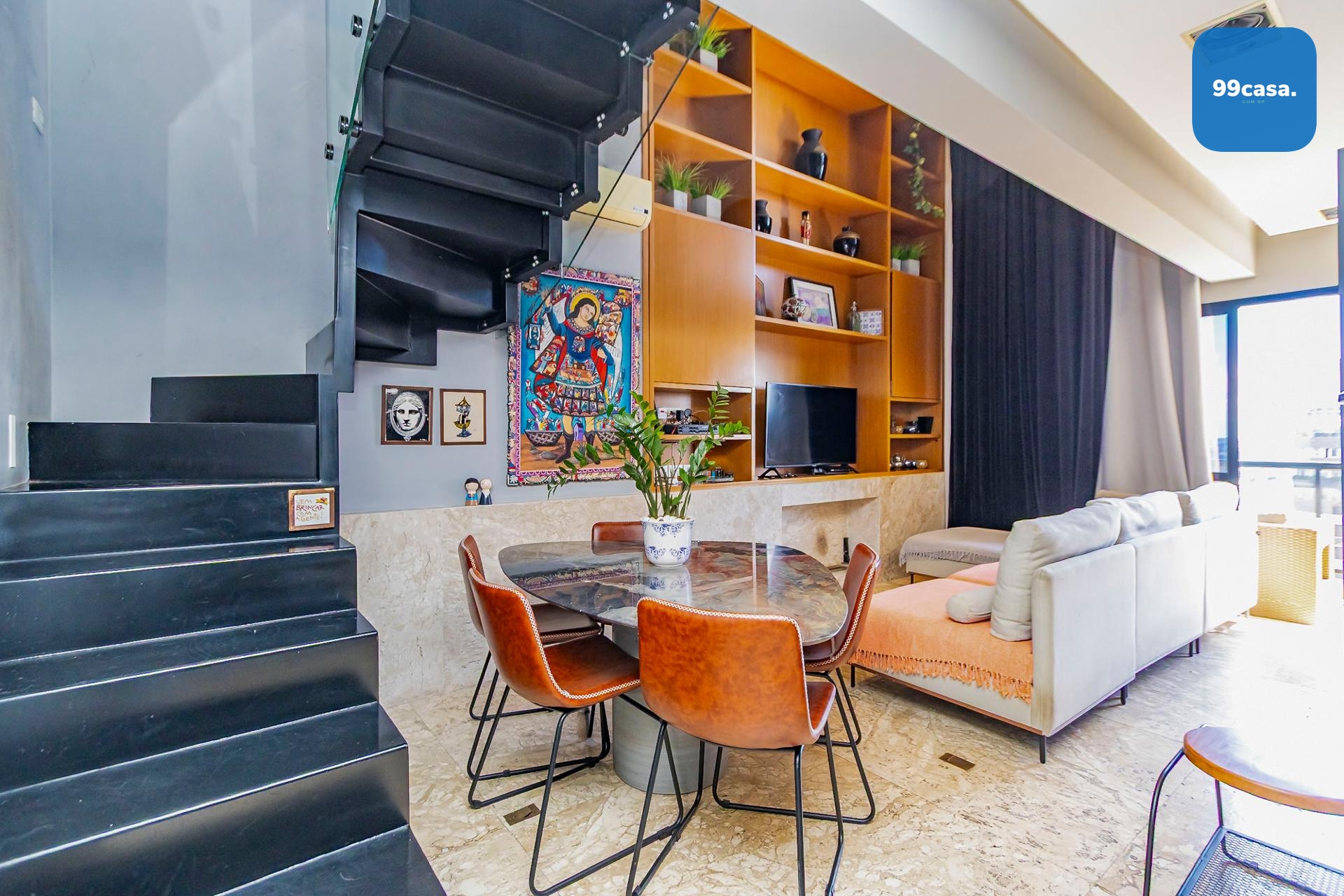 Loft de 74m² com Pé-Direito Duplo e Churrasqueira no Sky, Bigo...