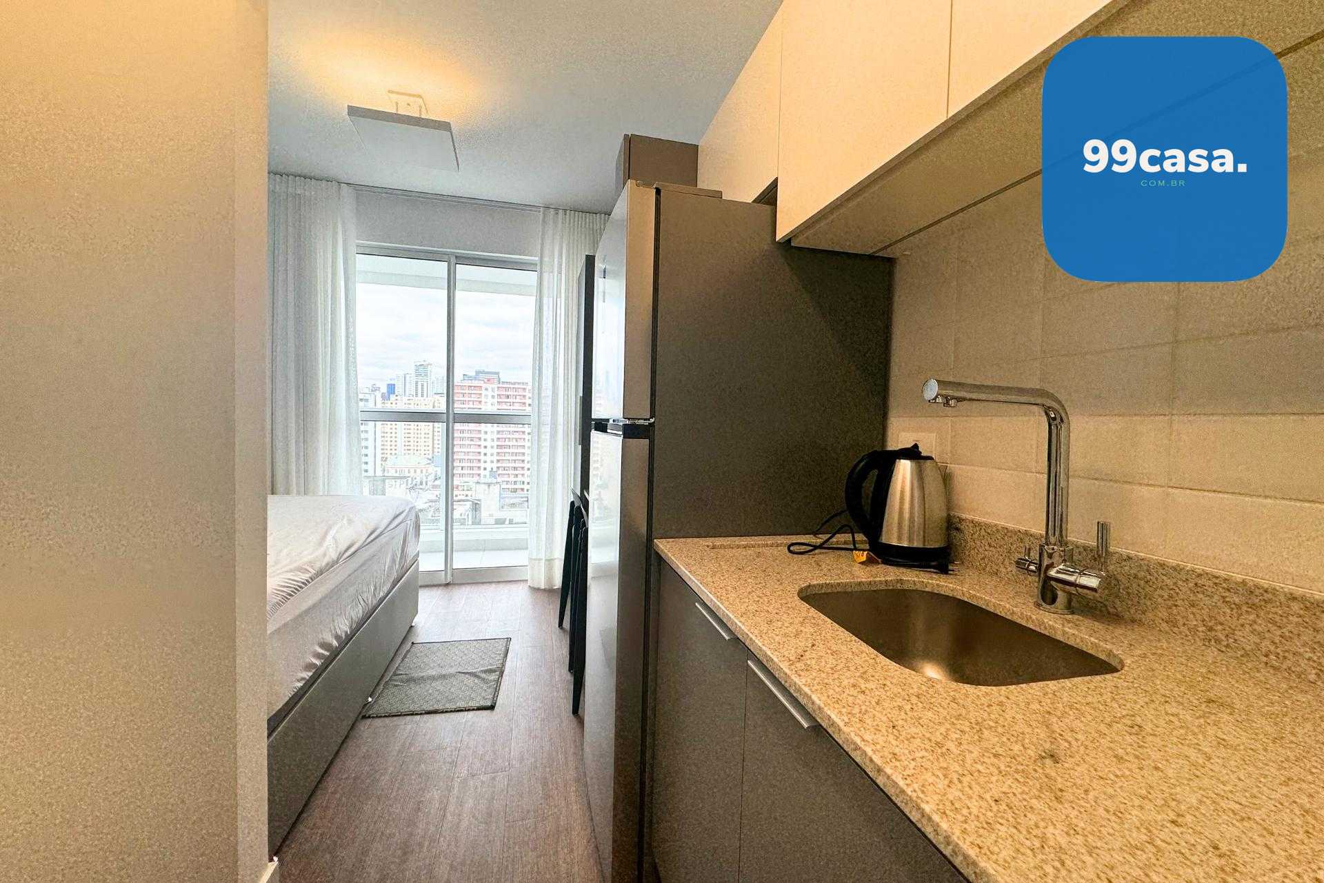 Apartamento Studio Mobiliado para Locação no Centro de Curitib...