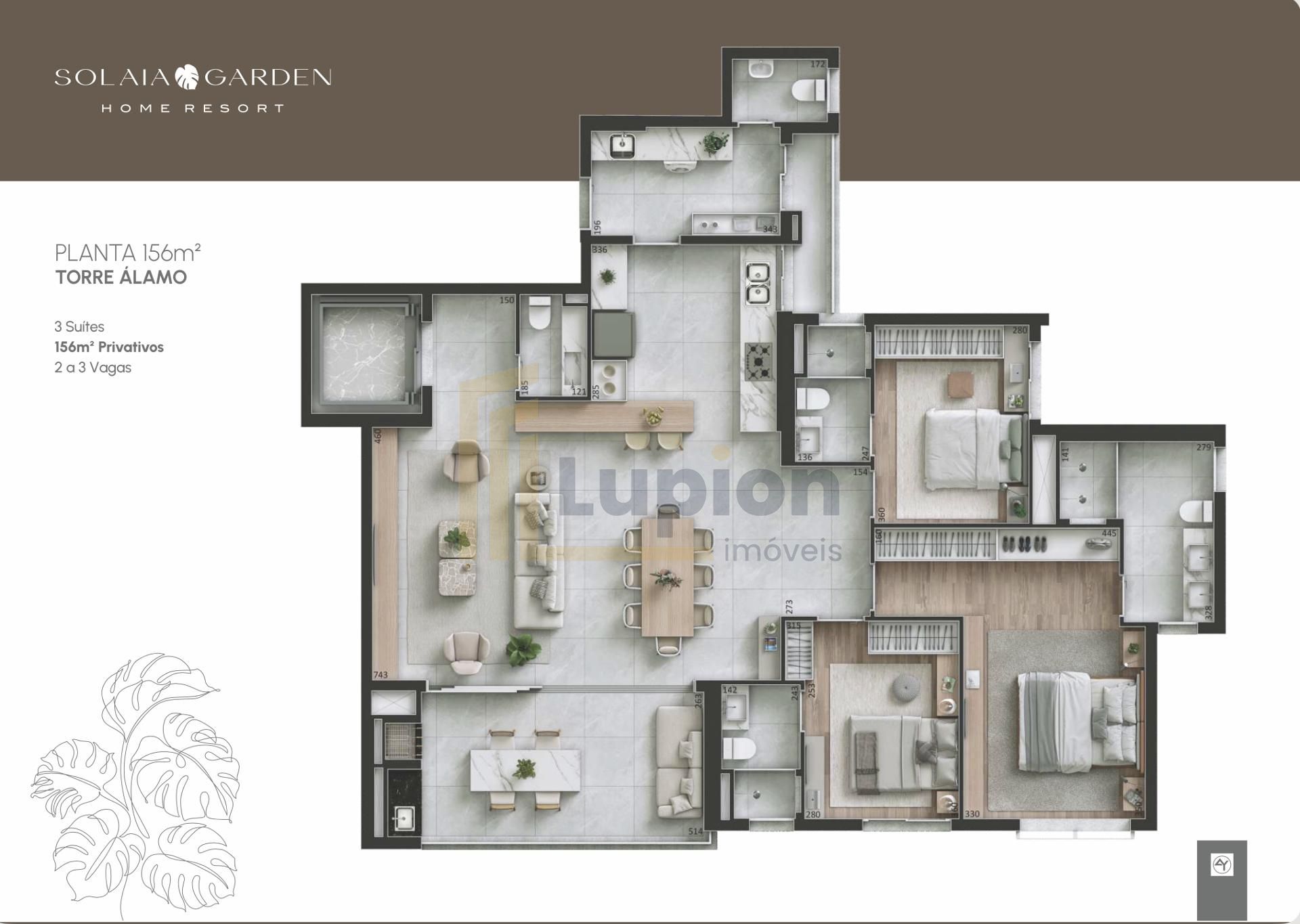 Apartamento à venda no Solaia Garden Home Resort | 156 m² | Mo...