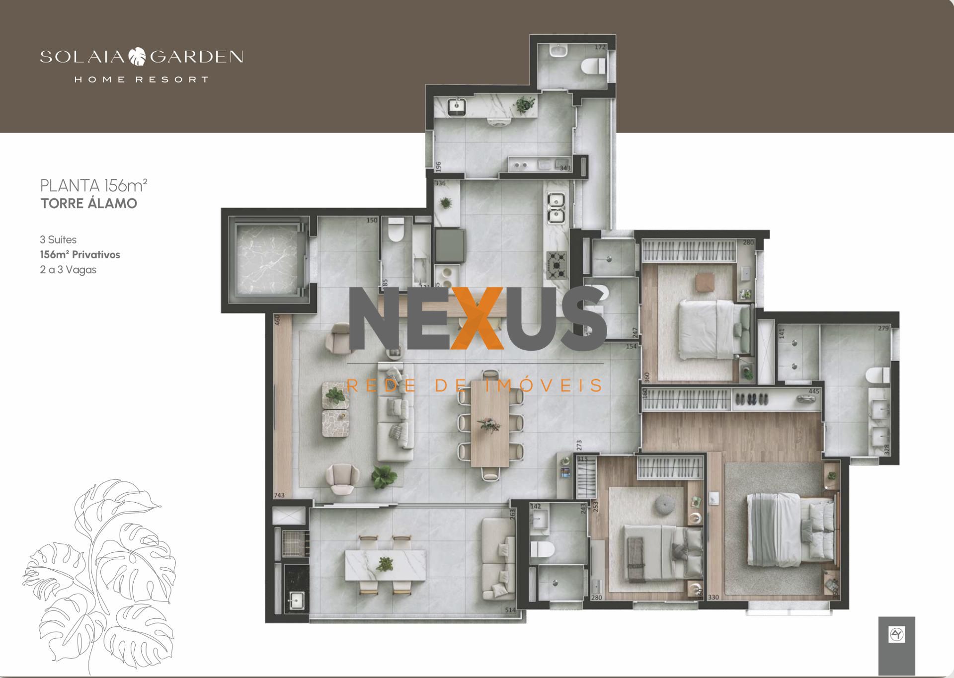 Apartamento à venda no Solaia Garden Home Resort | 156 m² | Mo...
