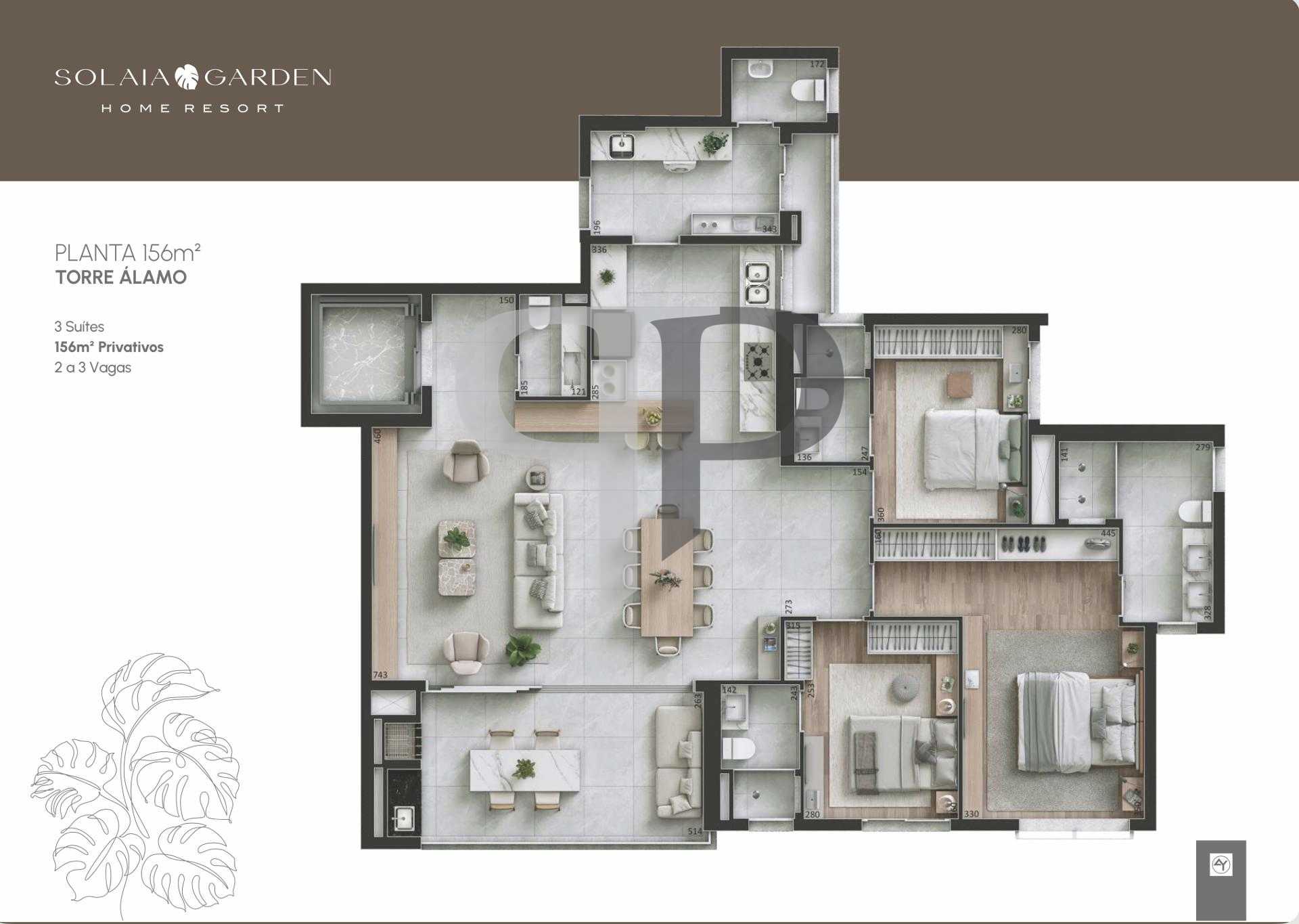 Apartamento à venda no Solaia Garden Home Resort | 156 m² | Mo...