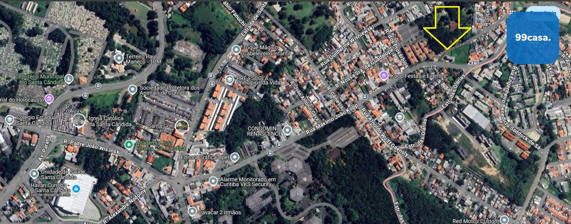Excelente terreno ZR2 de esquina entre Santa Candida e Atuba