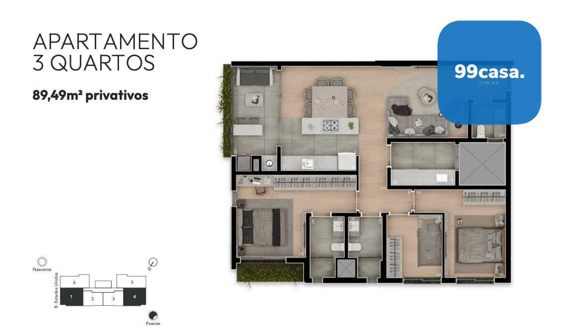 Revenda Hike Boa Vista  Apto 3 Qts, 89m , 7  Andar, Vista Bosq...