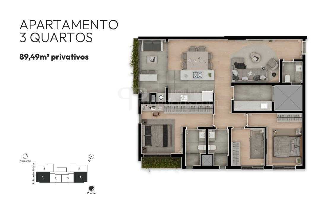 Revenda Hike Boa Vista  Apto 3 Qts, 89m , 7  Andar, Vista Bosq...