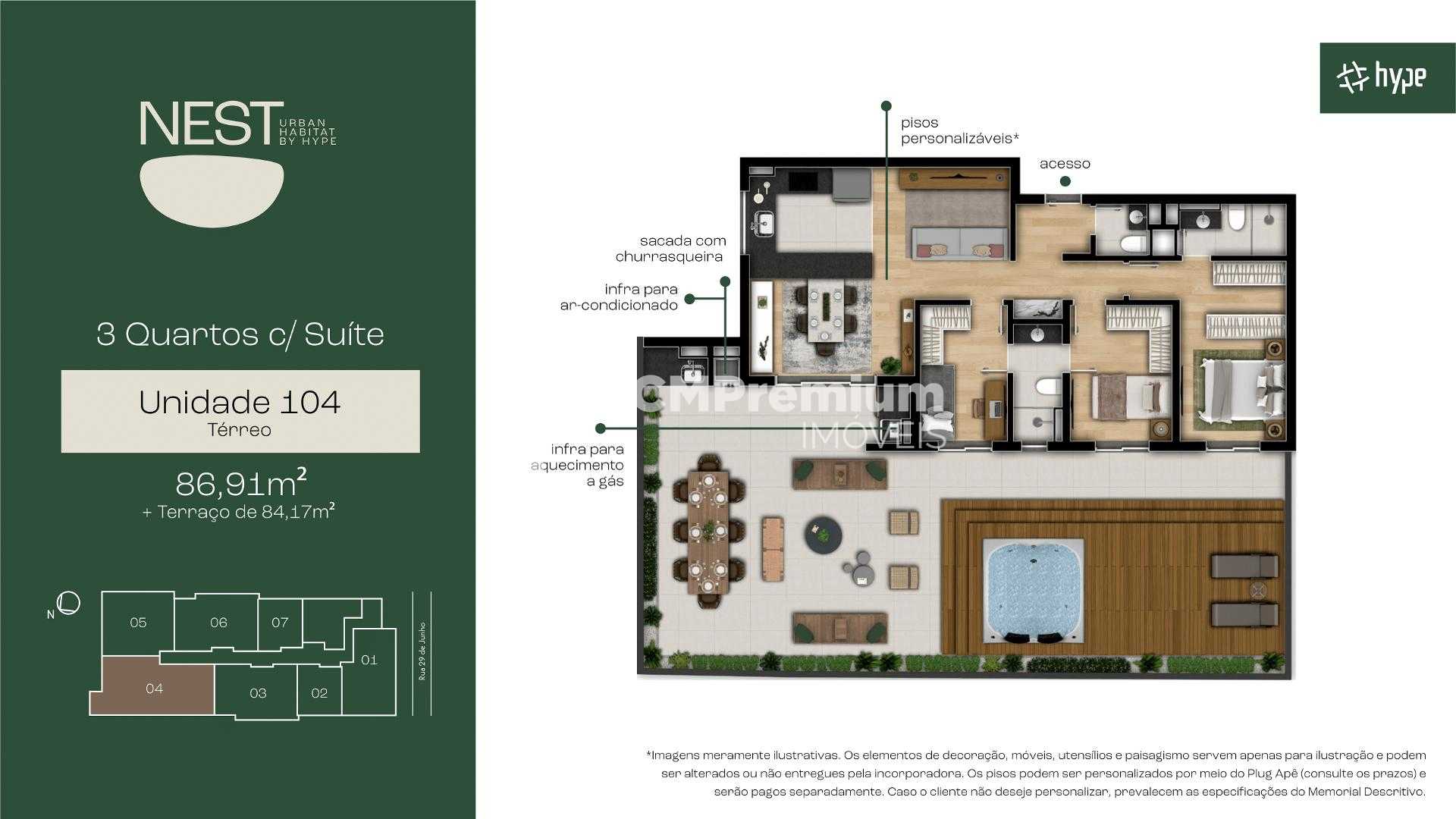 Apartamento Garden à venda no Bacacheri, proximo Ca´dore - CUR...