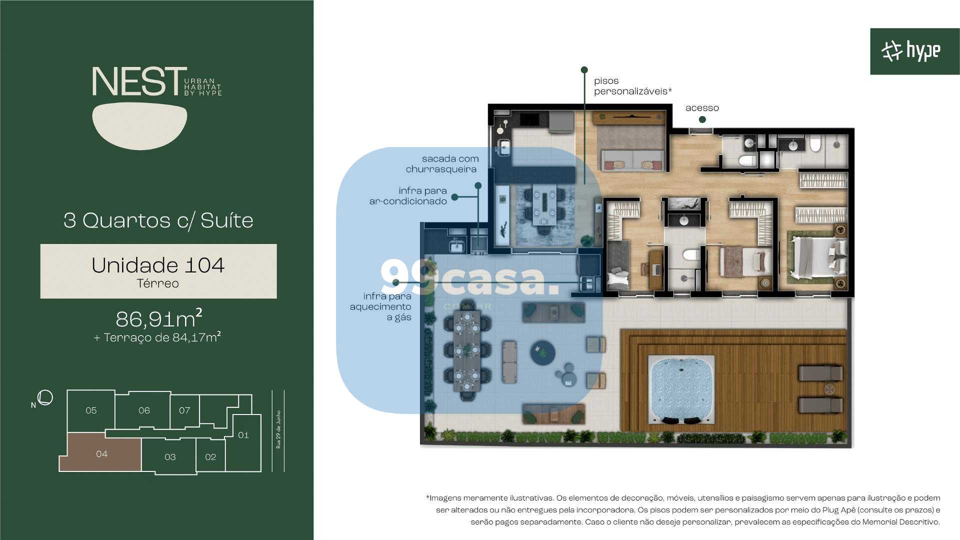 Apartamento Garden à venda no Bacacheri, proximo Ca´dore - CUR...