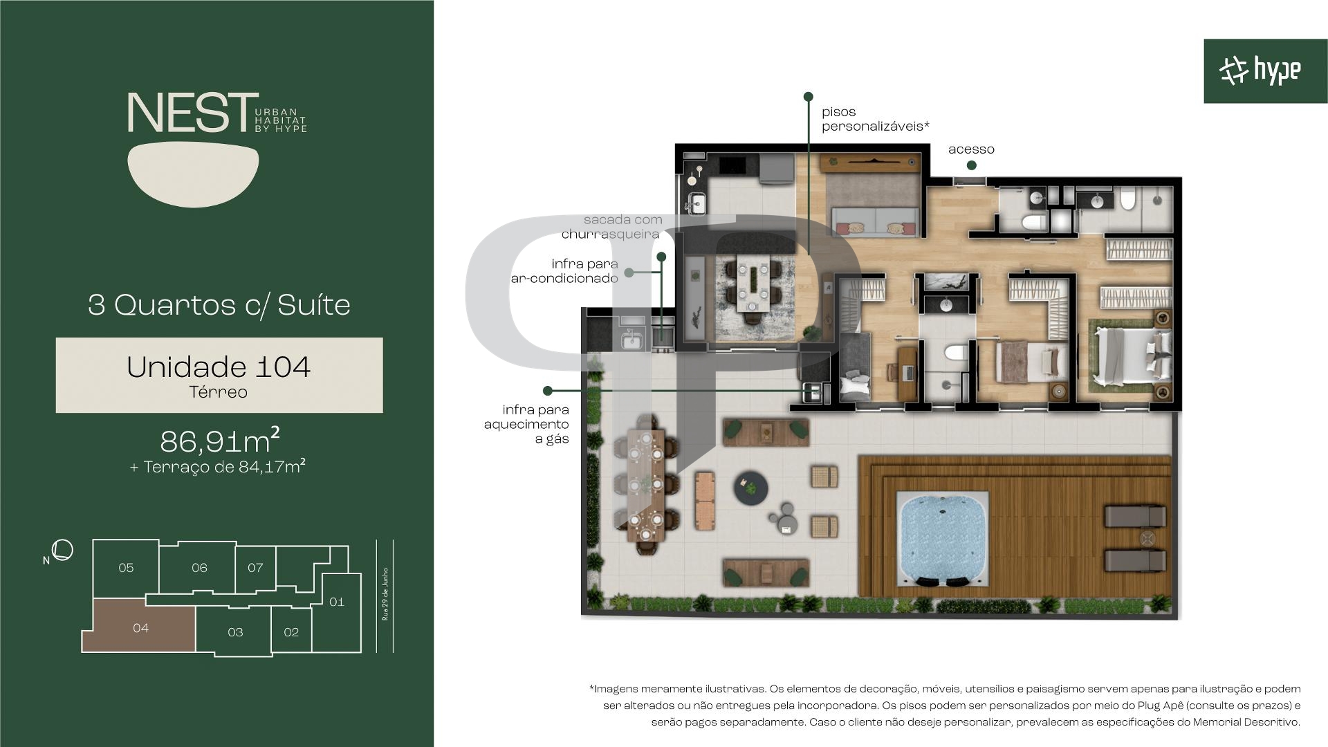 Apartamento Garden à venda no Bacacheri, proximo Ca´dore - CUR...