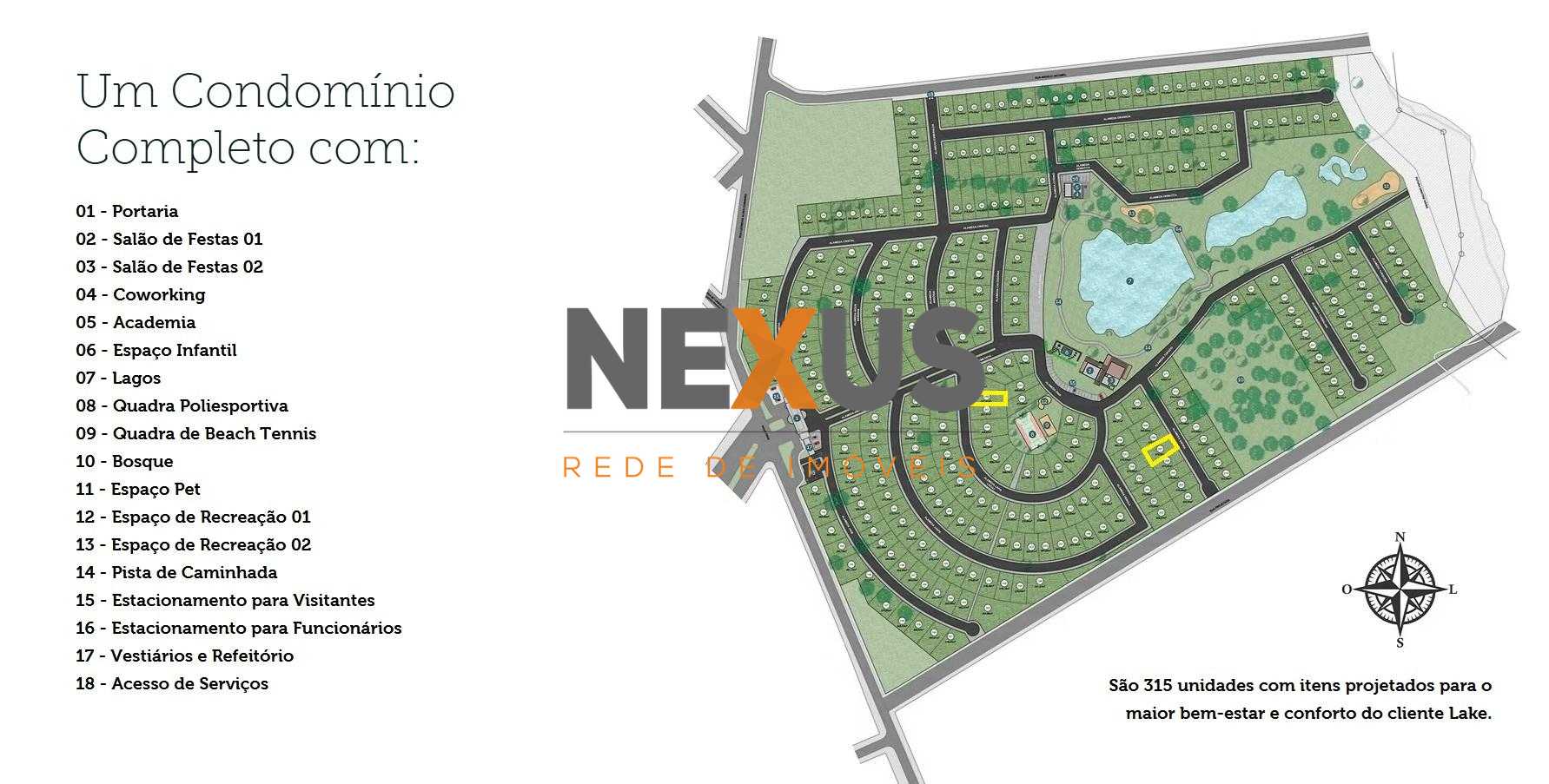 Terreno à venda no condominio Lake Boulevard no centro, PIRAQU...