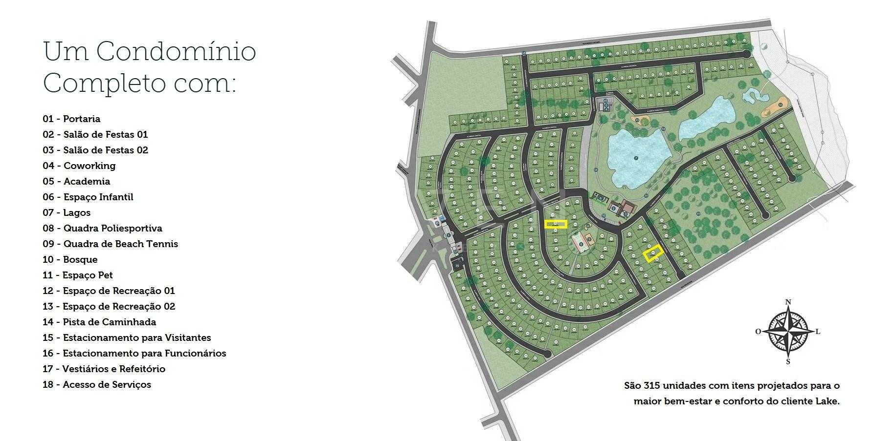 Terreno à venda no condominio Lake Boulevard no centro, PIRAQU...