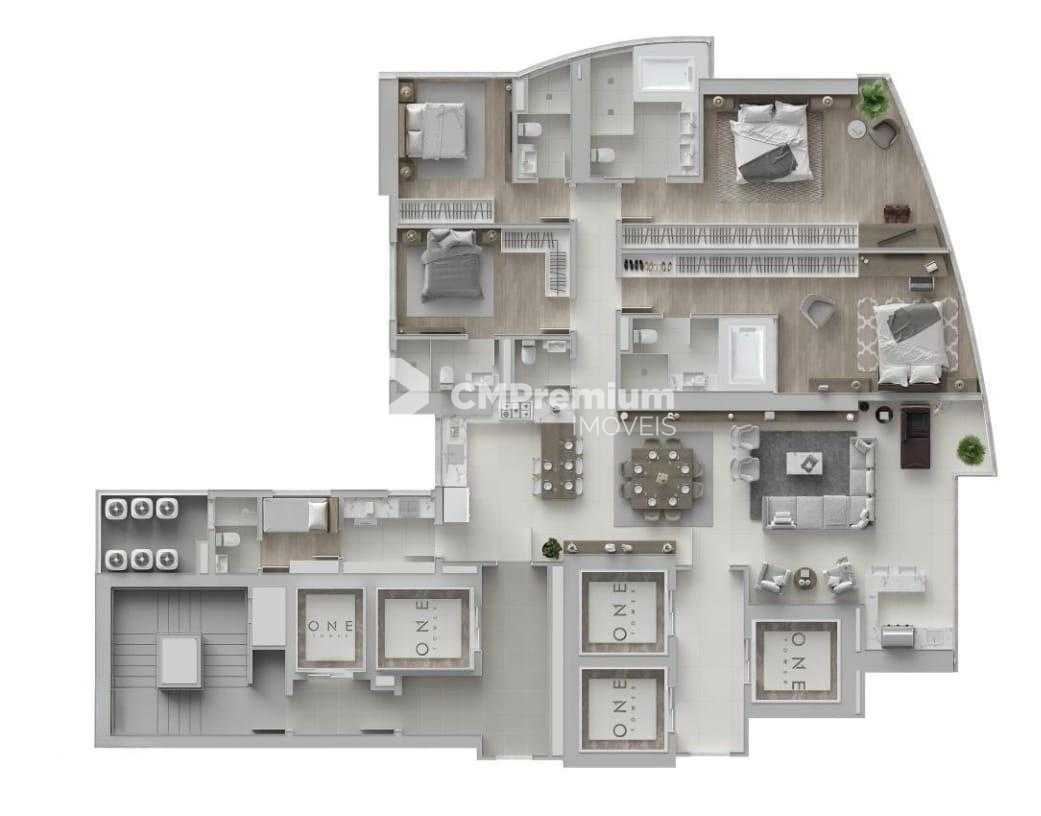 OPORTUNIDADE ONE TOWER ANDAR ALTO PLANTA MAIOR 4 VAGAS, BALNEA...