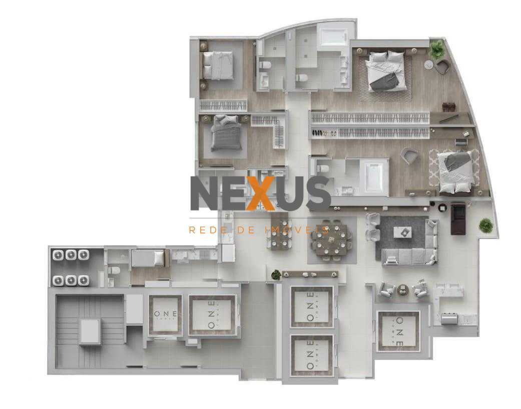 OPORTUNIDADE ONE TOWER ANDAR ALTO PLANTA MAIOR 4 VAGAS, BALNEA...