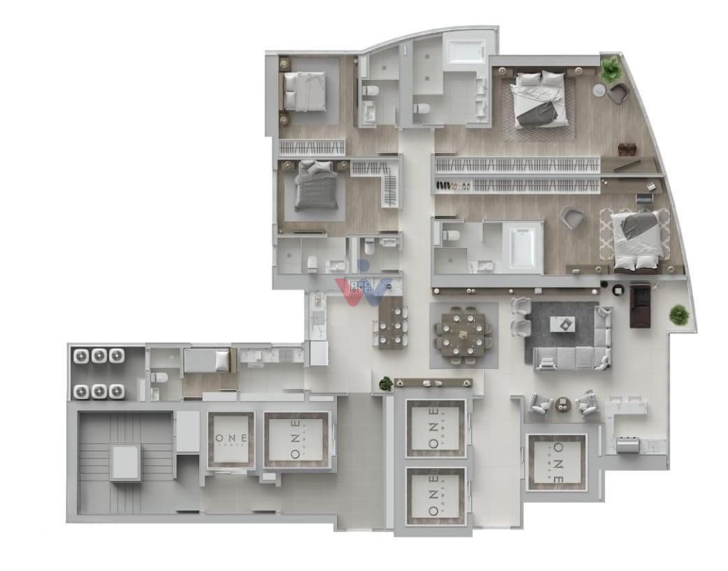 OPORTUNIDADE ONE TOWER ANDAR ALTO PLANTA MAIOR 4 VAGAS, BALNEA...