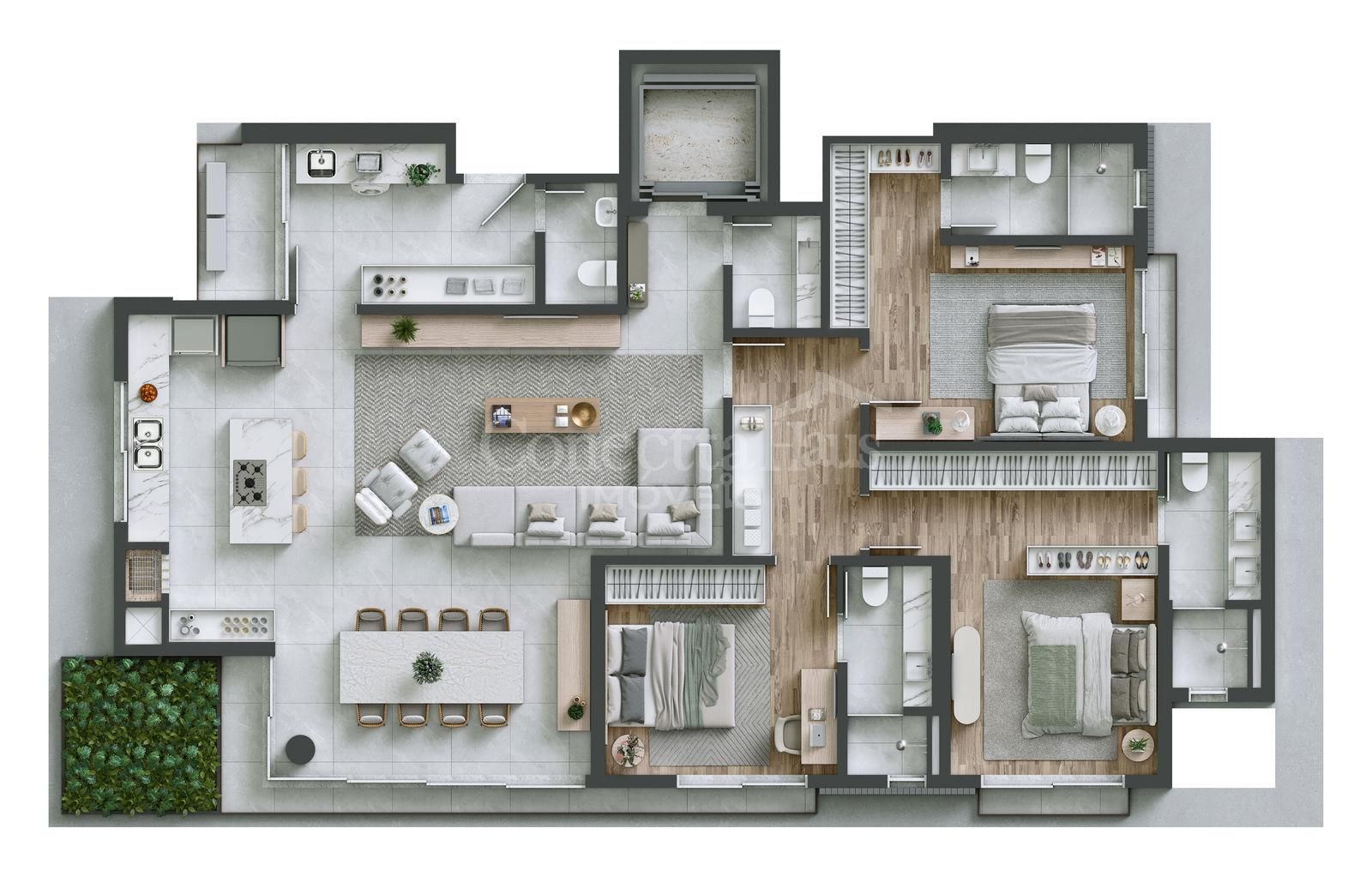 Apartamento à venda em frente ao MON. 166m  privativos, 3 suit...