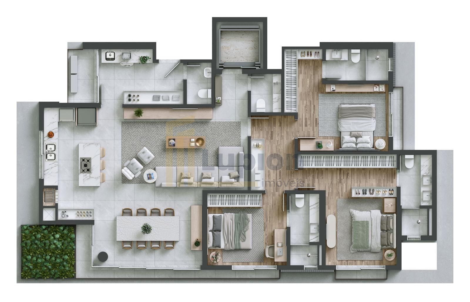 Apartamento à venda em frente ao MON. 166m  privativos, 3 suit...