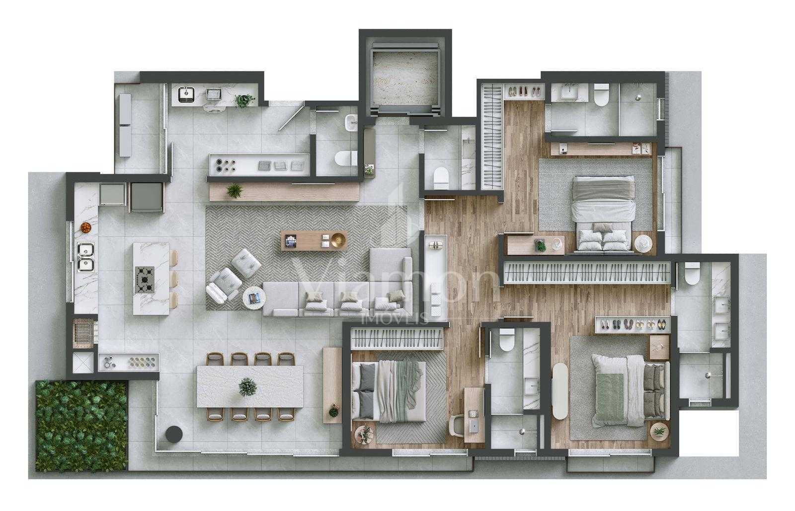 Apartamento à venda em frente ao MON. 166m  privativos, 3 suit...