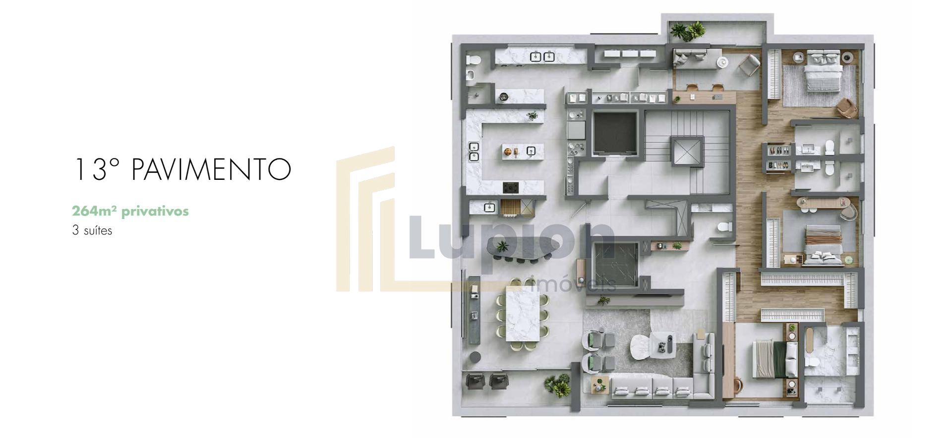 EXCELENTE apartamento 3 suites, 4 vagas no JUVEVE, 265m  priva...