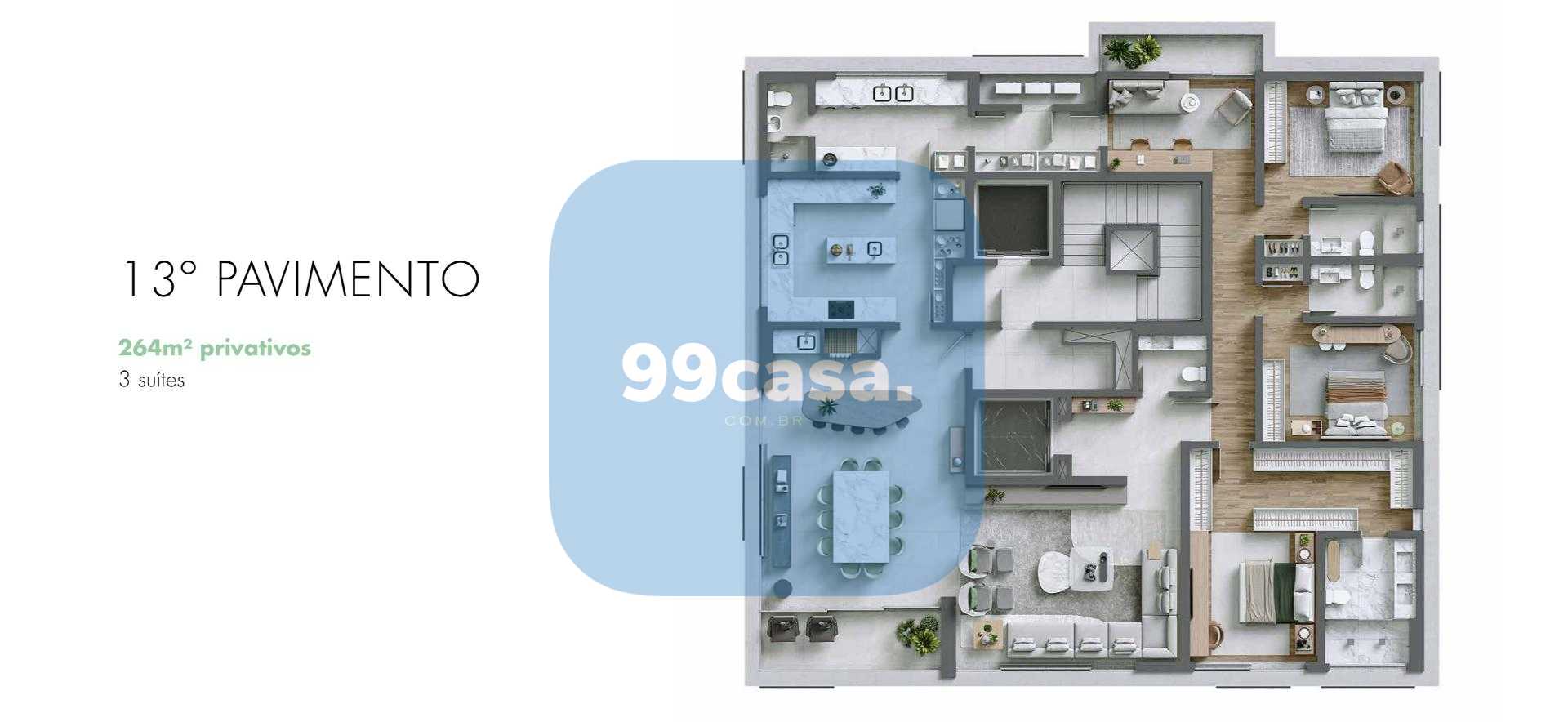 EXCELENTE apartamento 3 suites, 4 vagas no JUVEVE, 265m  priva...