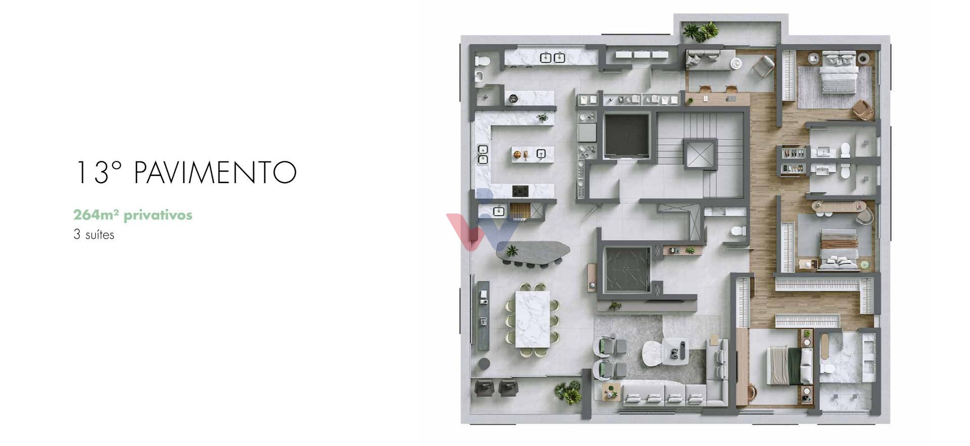 EXCELENTE apartamento 3 suites, 4 vagas no JUVEVE, 265m  priva...