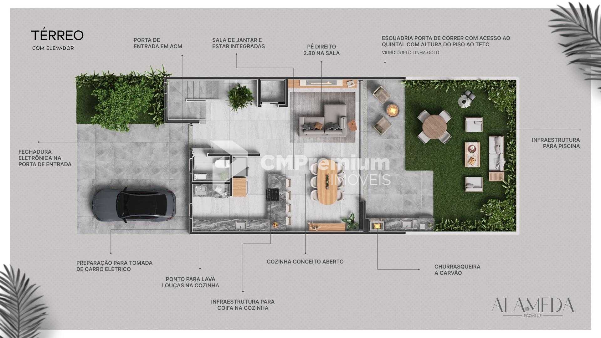 Casa em condominio  com 3 suites à venda,ecoville, CURITIBA - PR