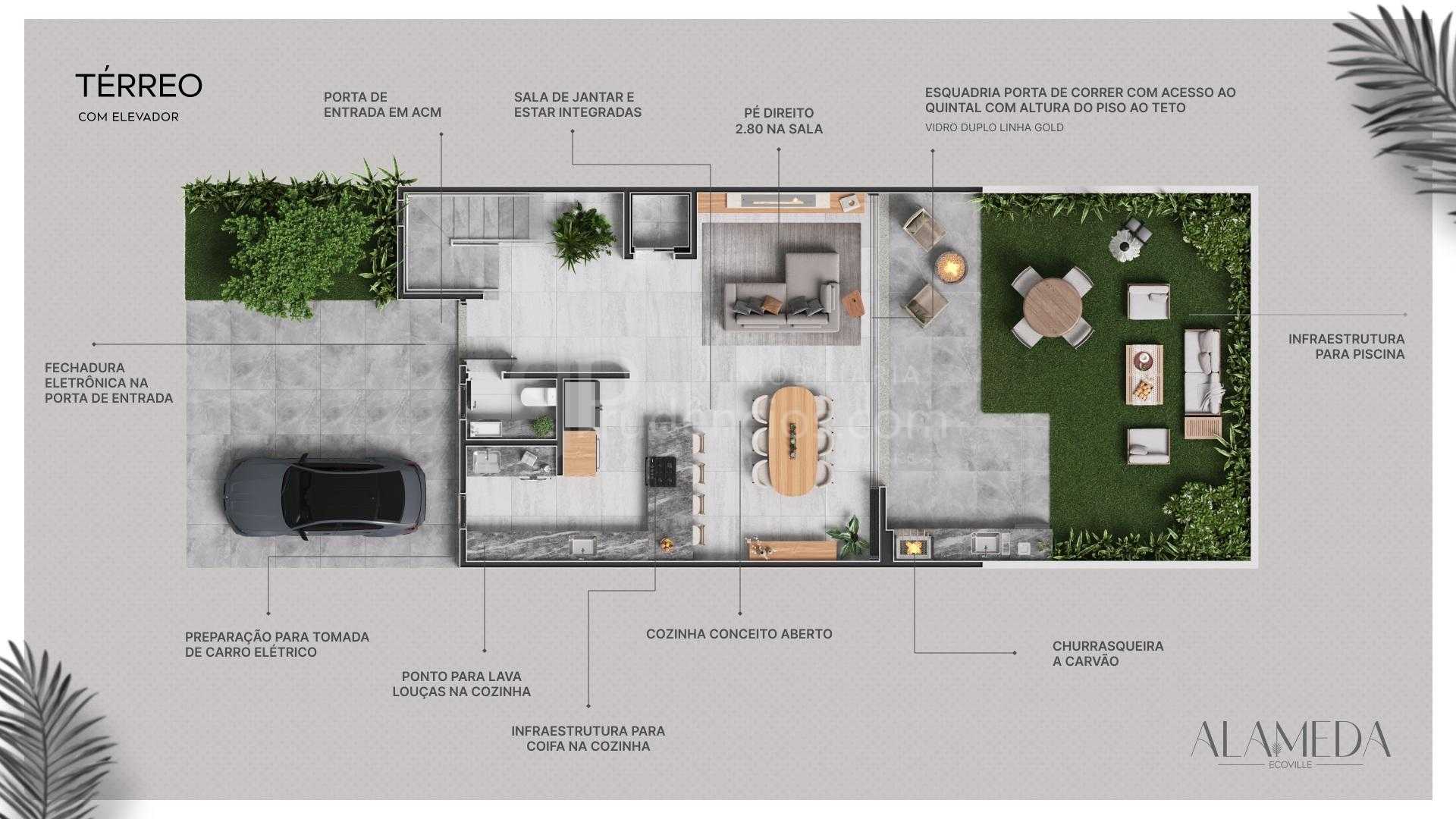 Casa em condominio  com 3 suites à venda,ecoville, CURITIBA - PR