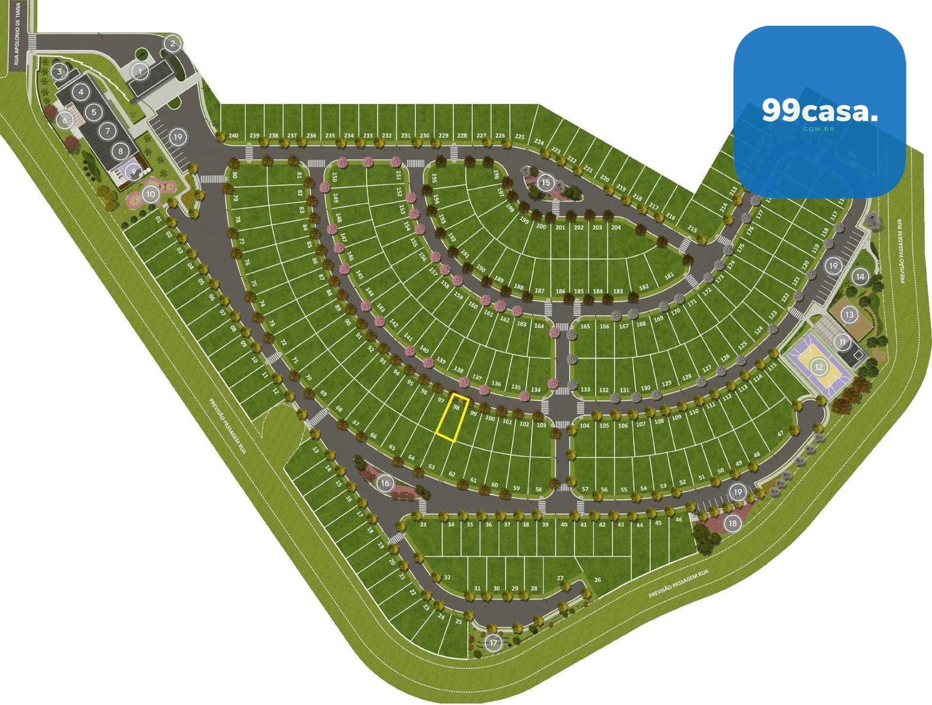 Terreno em condominio clube no santa candida. R  289.900