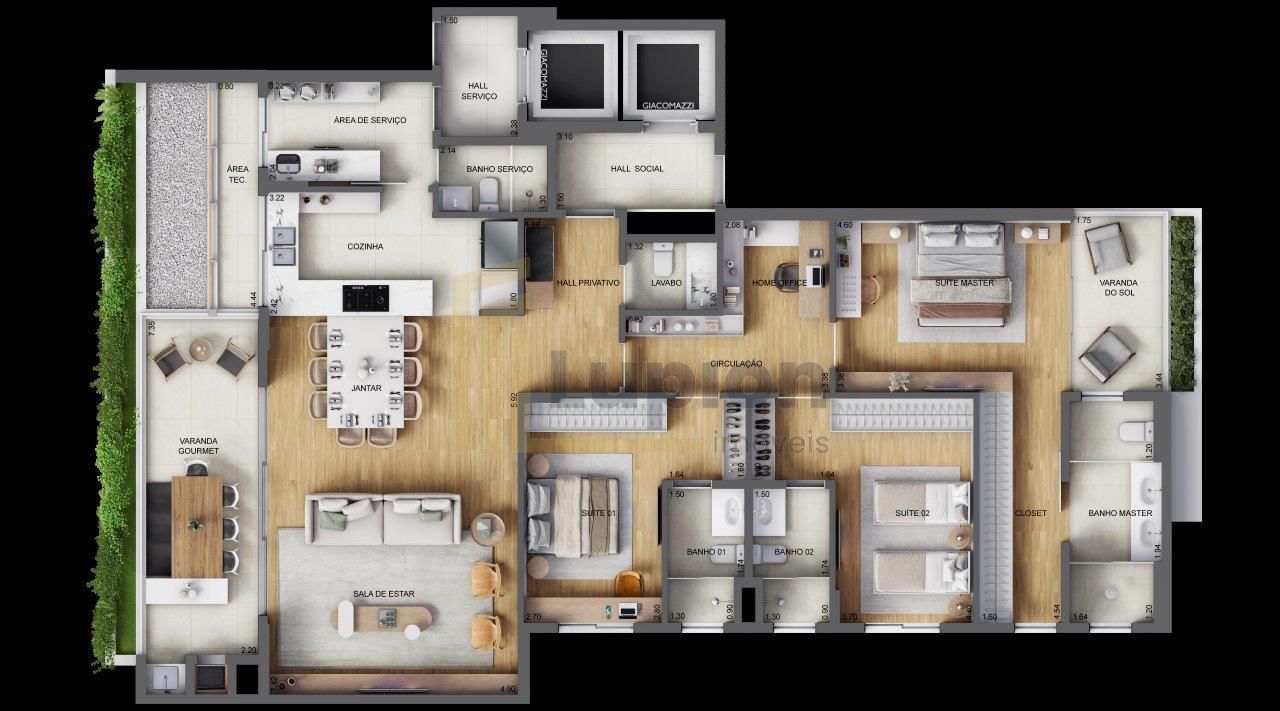 Apartamento Vista Golf permanente à venda, Alphaville Graciosa...