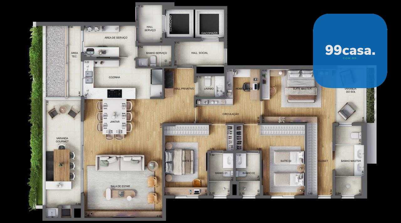 Apartamento Vista Golf permanente à venda, Alphaville Graciosa...
