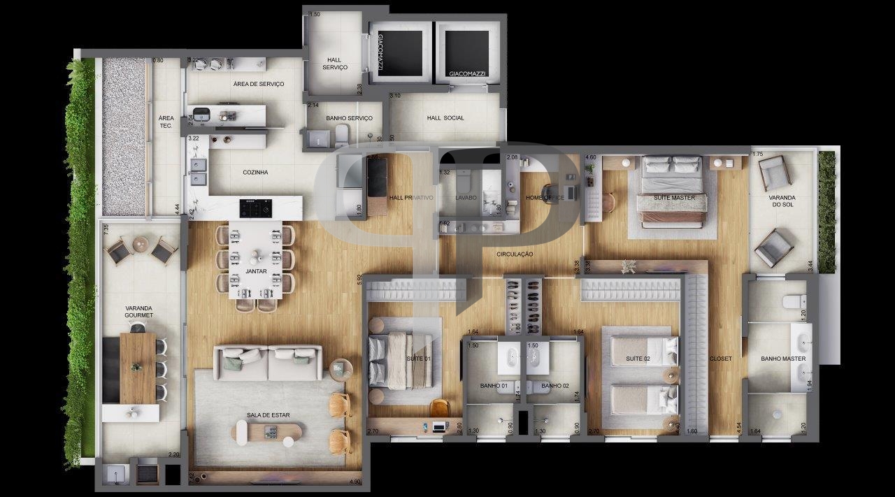Apartamento Vista Golf permanente à venda, Alphaville Graciosa...