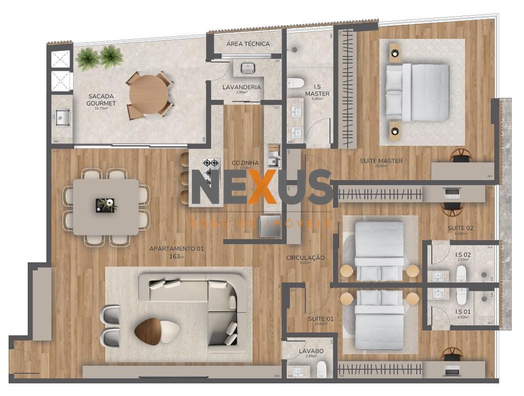 Apartamento 163m2 à venda, Alphaville Graciosa, PINHAIS - PR