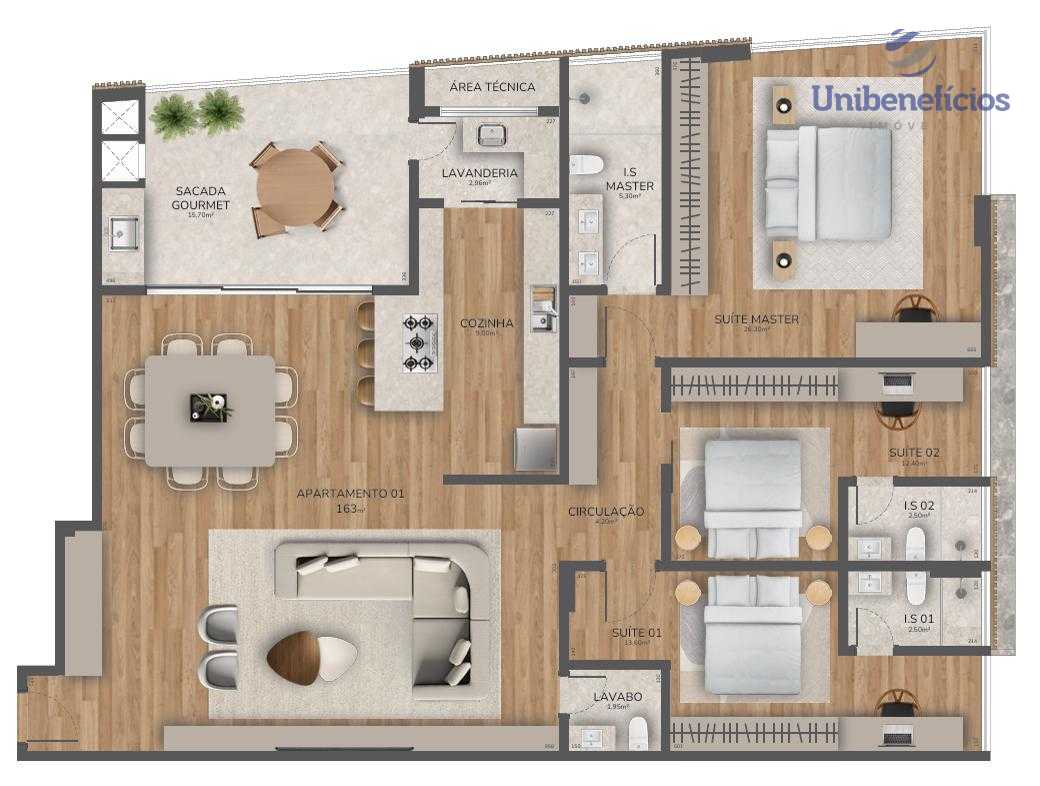 Apartamento 163m2 à venda, Alphaville Graciosa, PINHAIS - PR