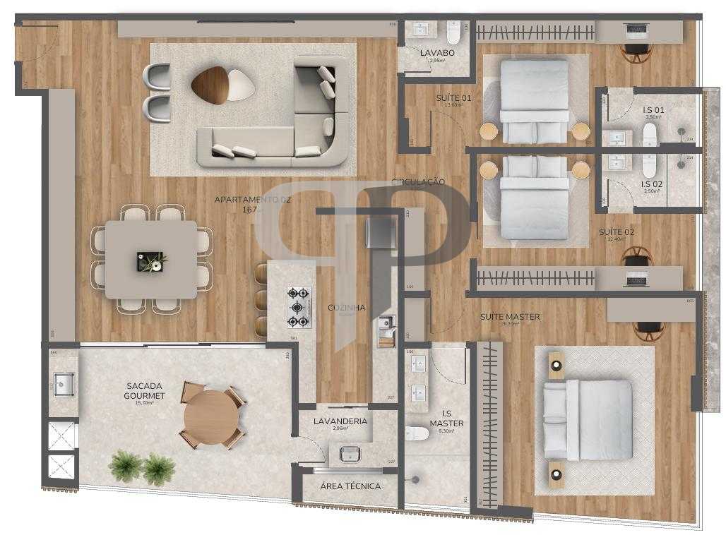 Apartamento 167m2 à venda, Alphaville Graciosa, PINHAIS - PR