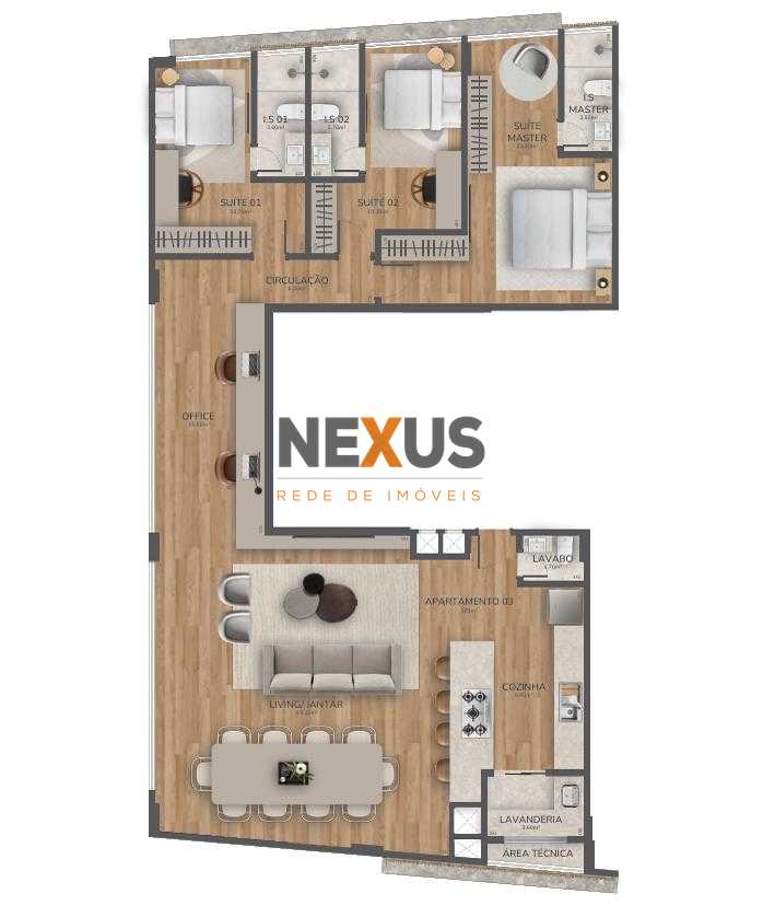 Apartamento 178m2 à venda, Alphaville Graciosa, PINHAIS - PR
