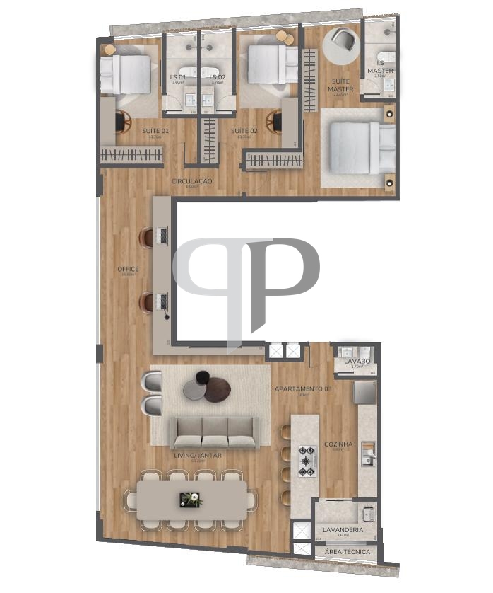 Apartamento 178m2 à venda, Alphaville Graciosa, PINHAIS - PR