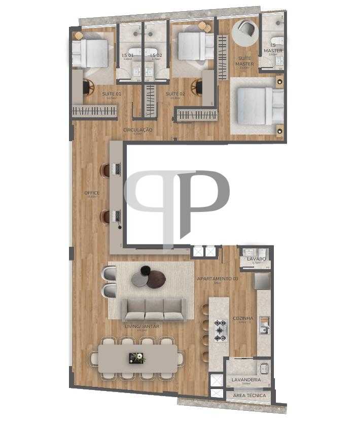 Apartamento 178m2 à venda, Alphaville Graciosa, PINHAIS - PR