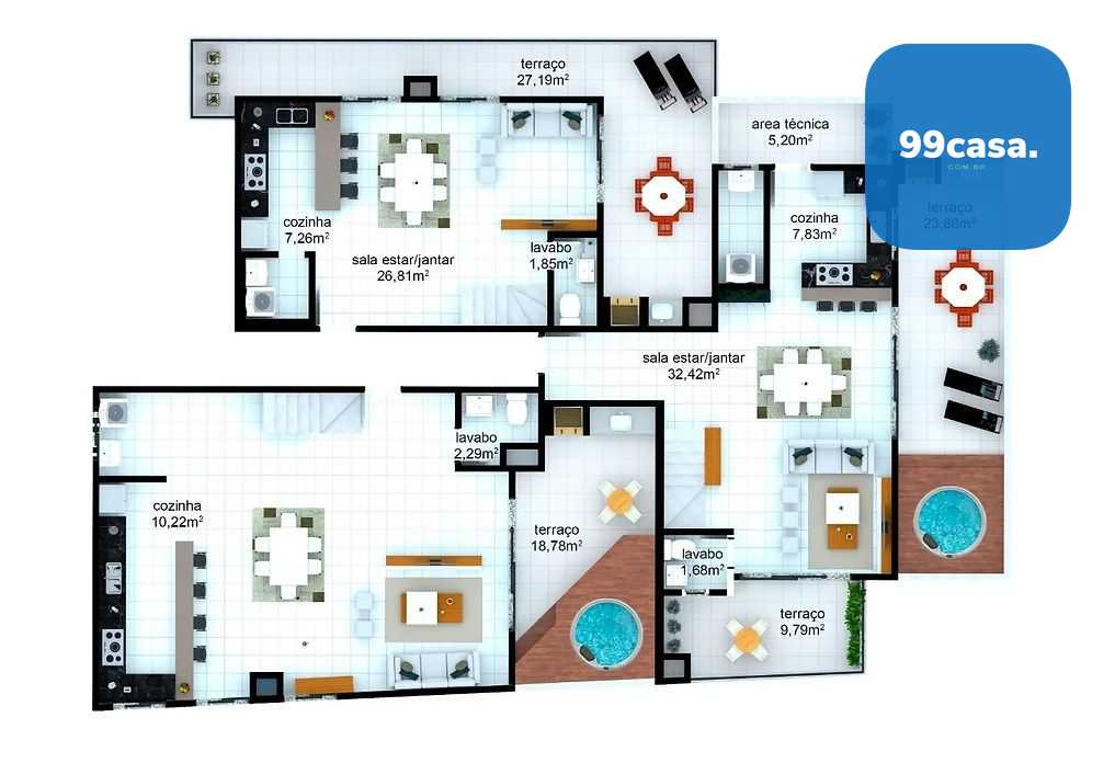 Cobertura com 3 dormitórios à venda, campina do siqueira, CURI...